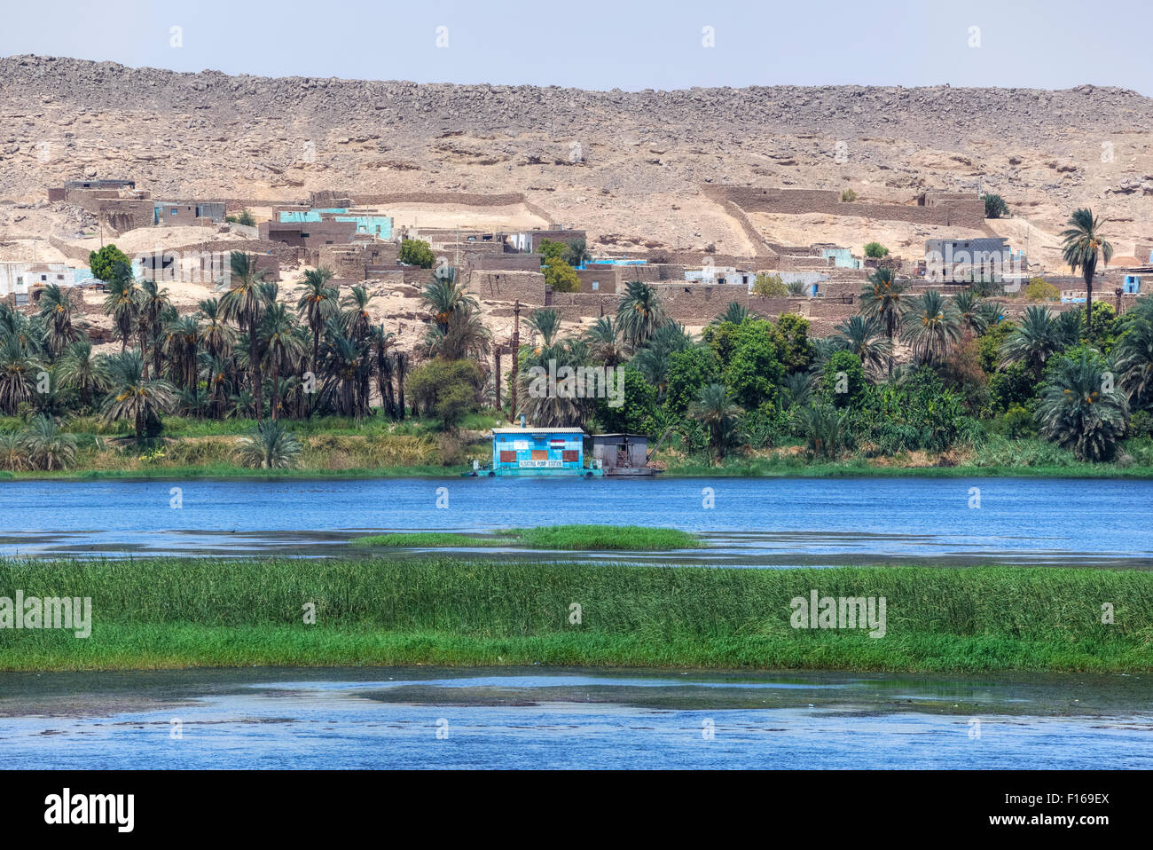 Life at the Nile between Aswan and Luxor, Egypt, Africa Stock Photo