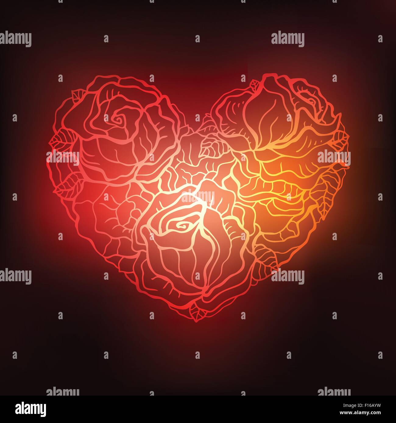 Heart of flowers roses Stock Vector Image & Art - Alamy