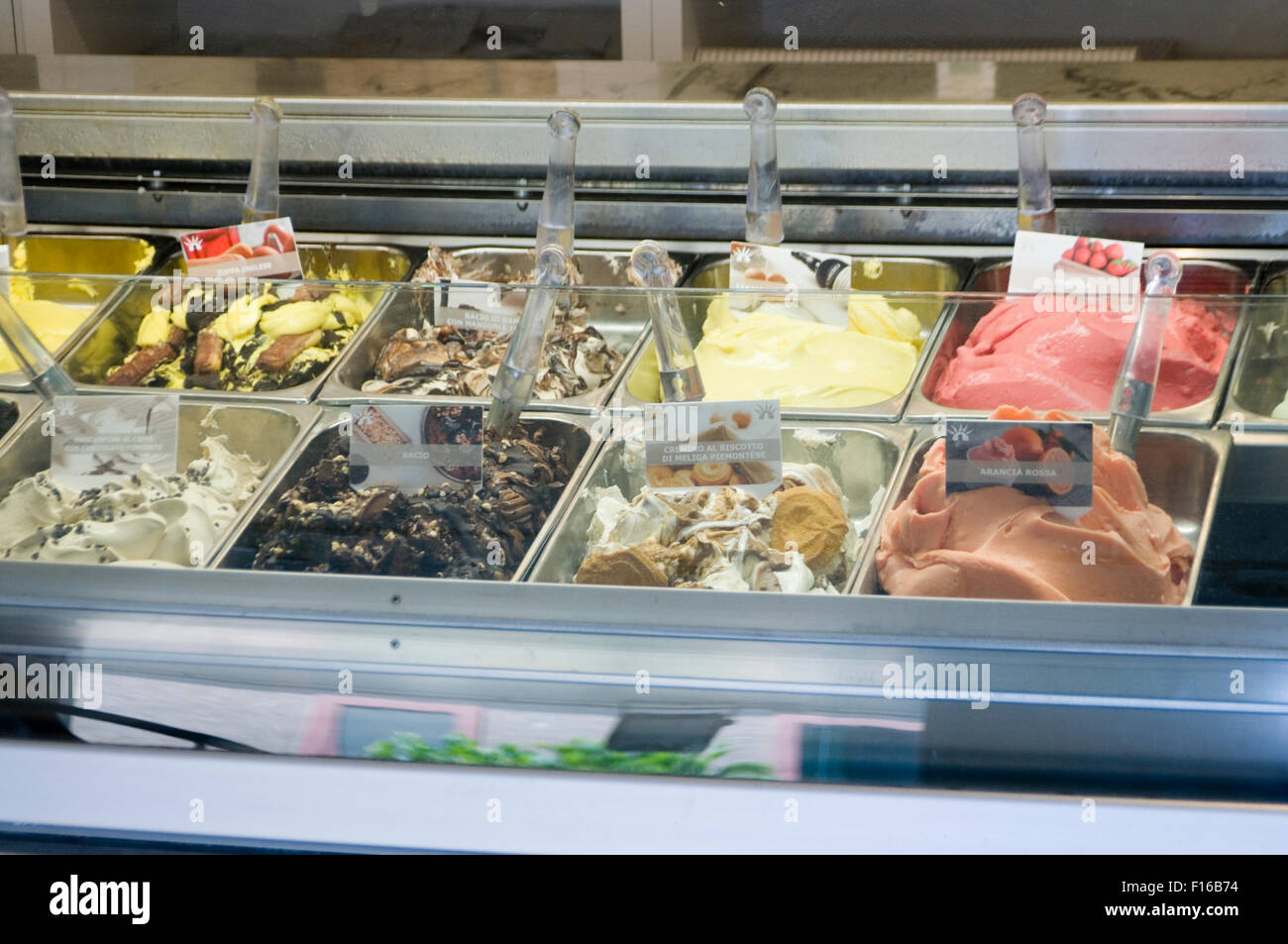 italian gelateria gelato italy ice cream icecream flavors flavor flavored Stock Photo