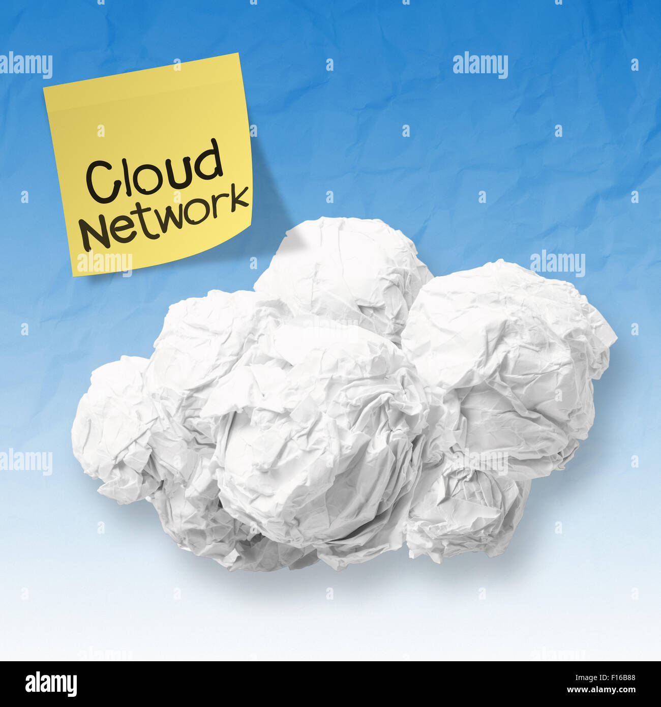 sticky note on crumpled paper Cloud Computing diagram as concept Stock ...