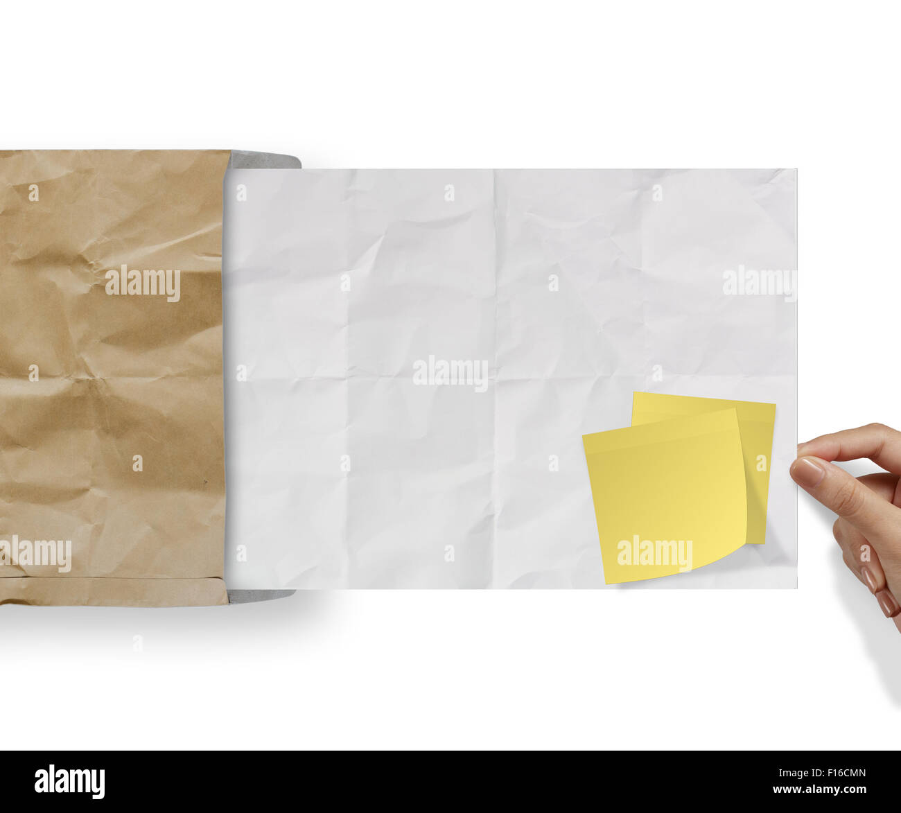 blank sticky note on recycle crumpled paper background texture in ...