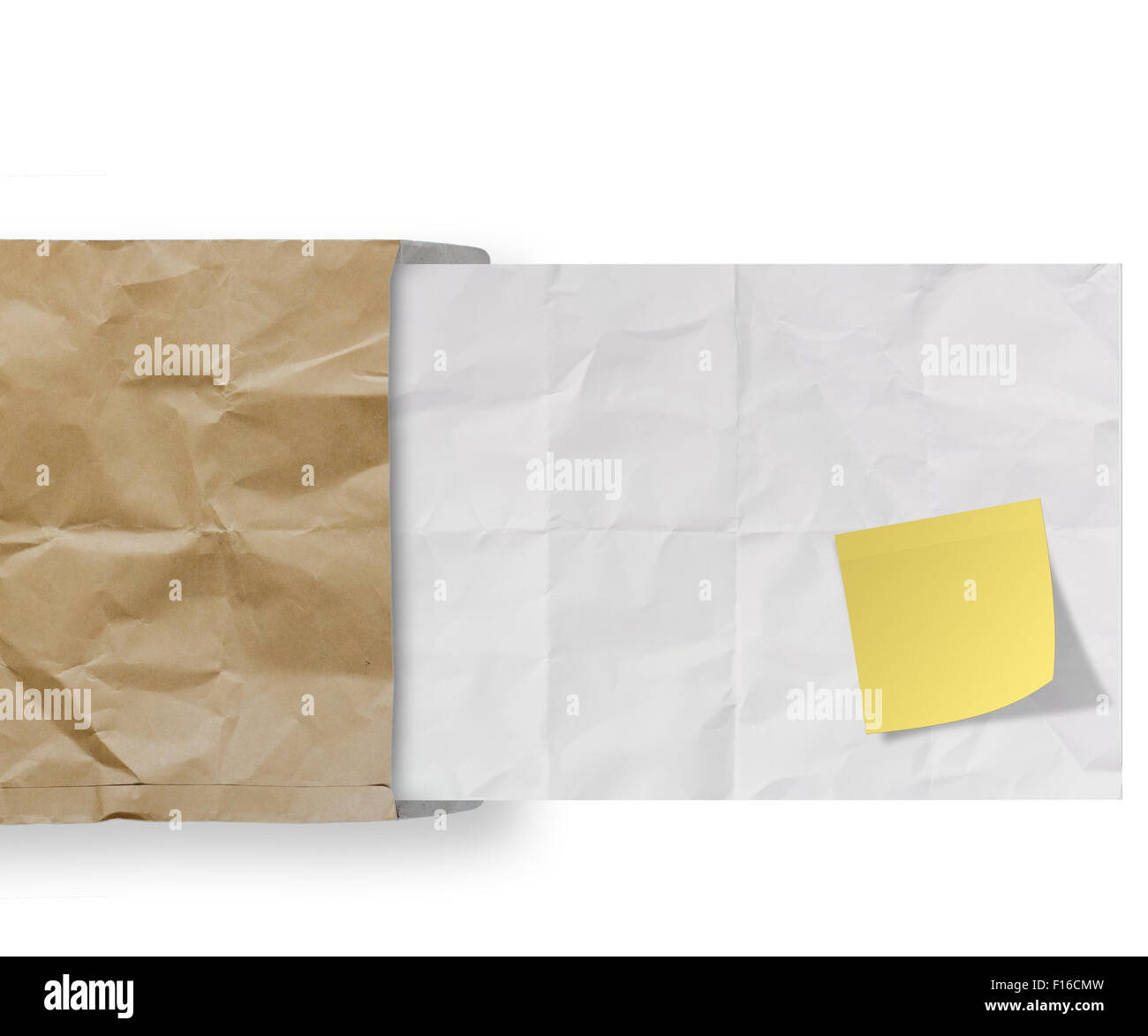 blank sticky note on recycle crumpled paper background texture in ...