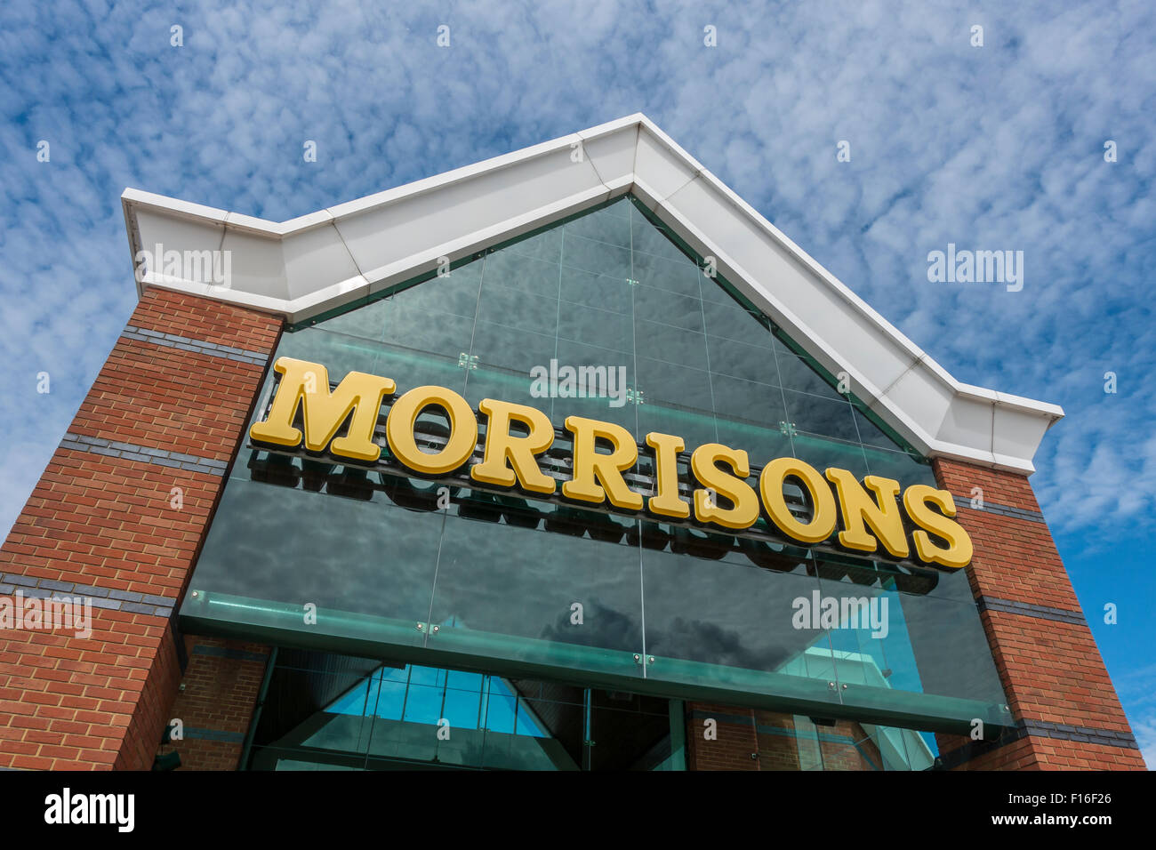 Morrisons Supermarket Chain Logo Signage Storefront Stock Photo