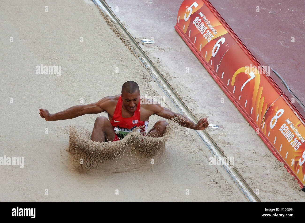 Beijing, China. 28th Aug, 2015. Ashton Eaton of the USA competes in the
