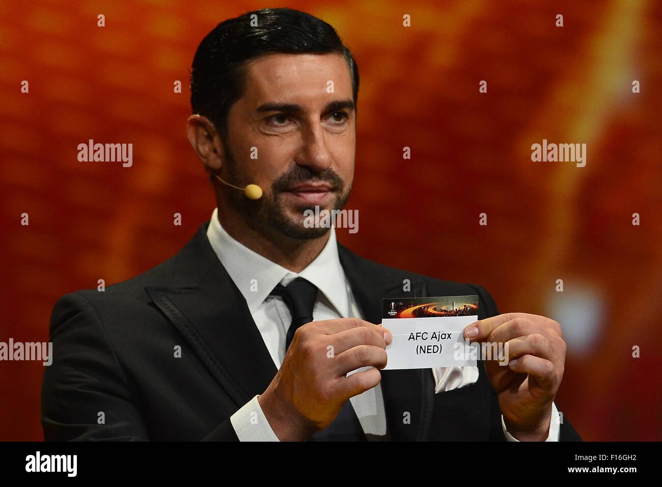 Monaco, Monaco. 28th Aug, 2015. IVICA DRAGUTINOVIC shows AFC Ajax during the UEFA Europe League Draws 2015 - 16 at Grimaldi Forum. © Marcio Machado/ZUMA Wire/Alamy Live News Stock Photo