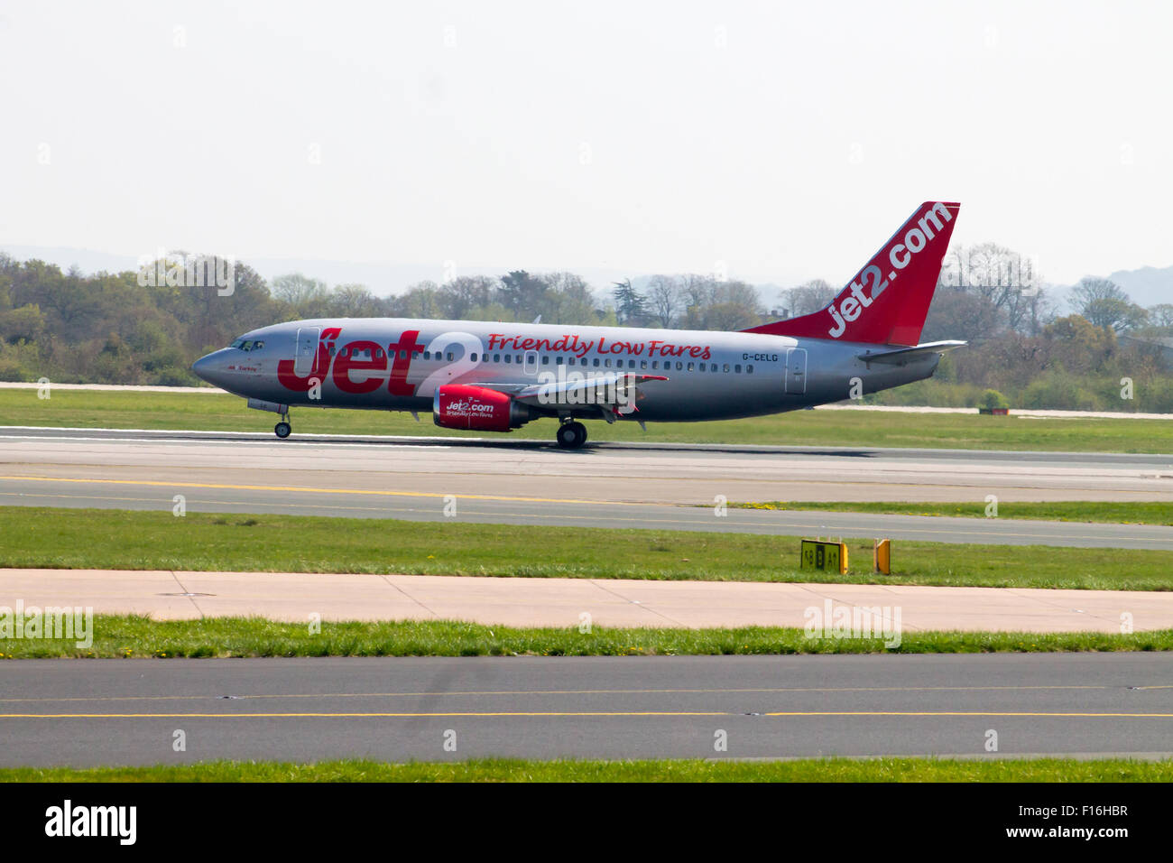 Jet2 Boeing 737 'Jet2Turkey' landing to Manchester Airport. Stock Photo