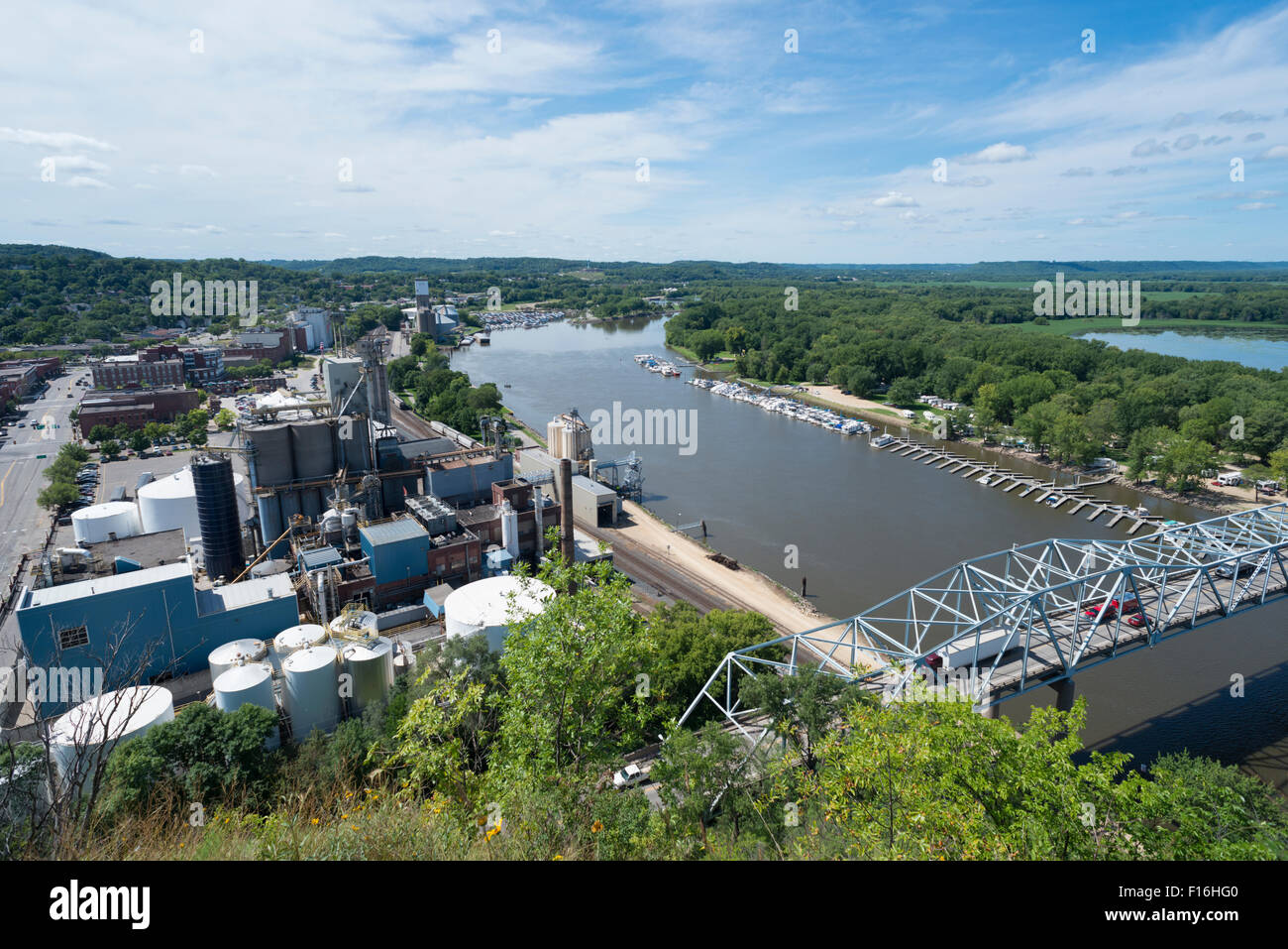 The Mississipi river at Red Wing. Minnesota. USA. Stock Photo