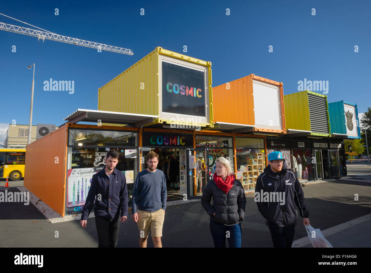 Shipping containers at Restart Mall in Christchurch Stock Photo Alamy