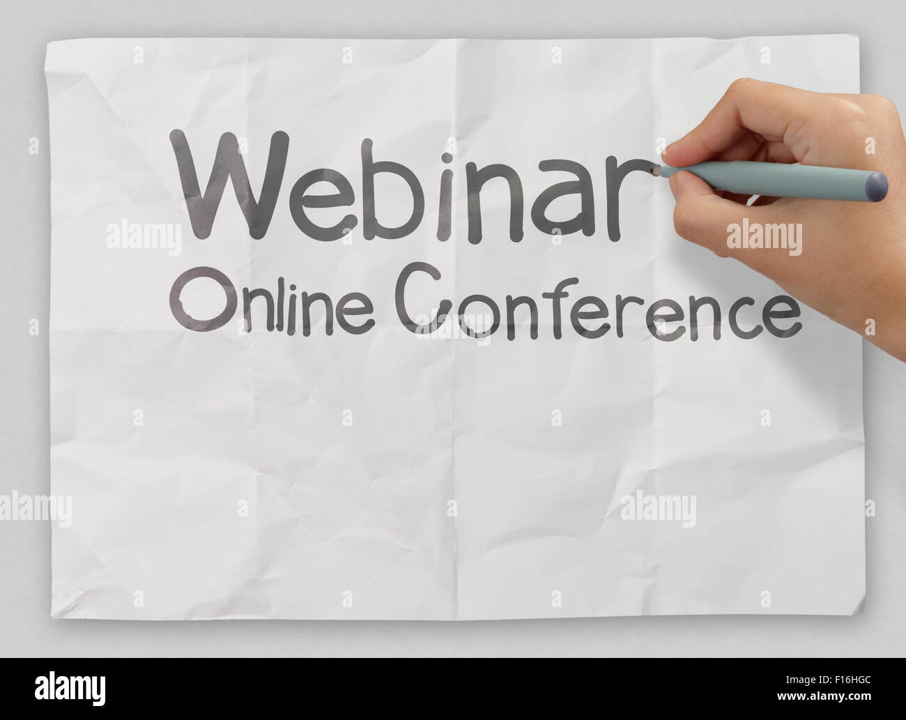 hand writing Webinar as concept Stock Photo