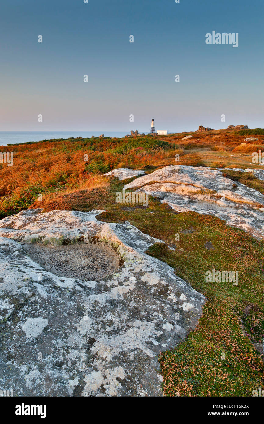 Peninnis; Lighthouse; St Mary's Isles of Scilly; UK Stock Photo