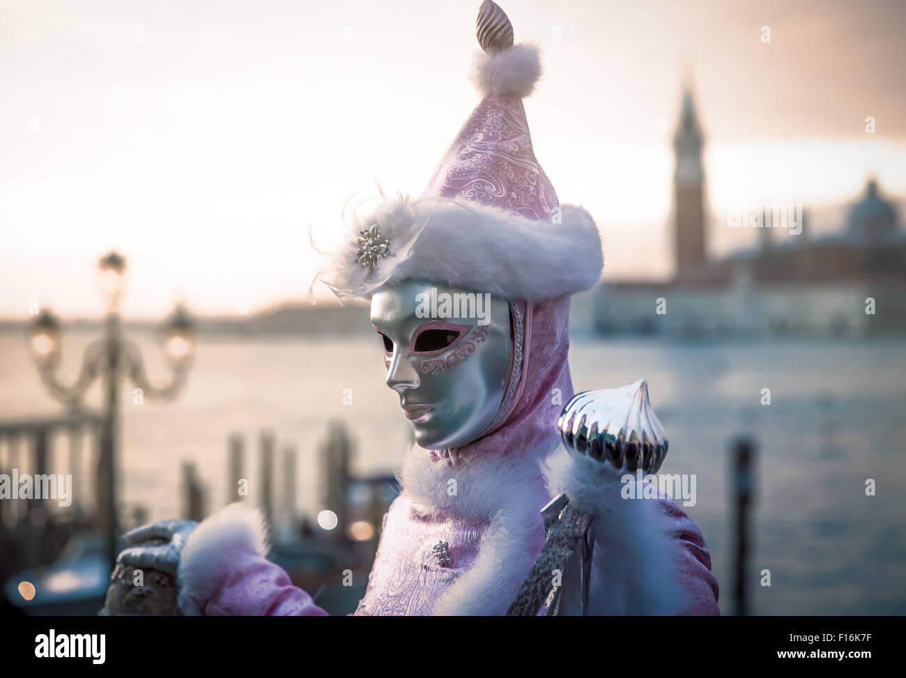 The Girl in Pink at the Venice Carnival Stock Photo - Alamy