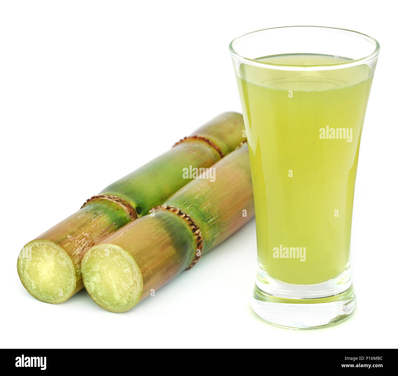 Piece of sugarcane juice over white background Stock Photo Alamy