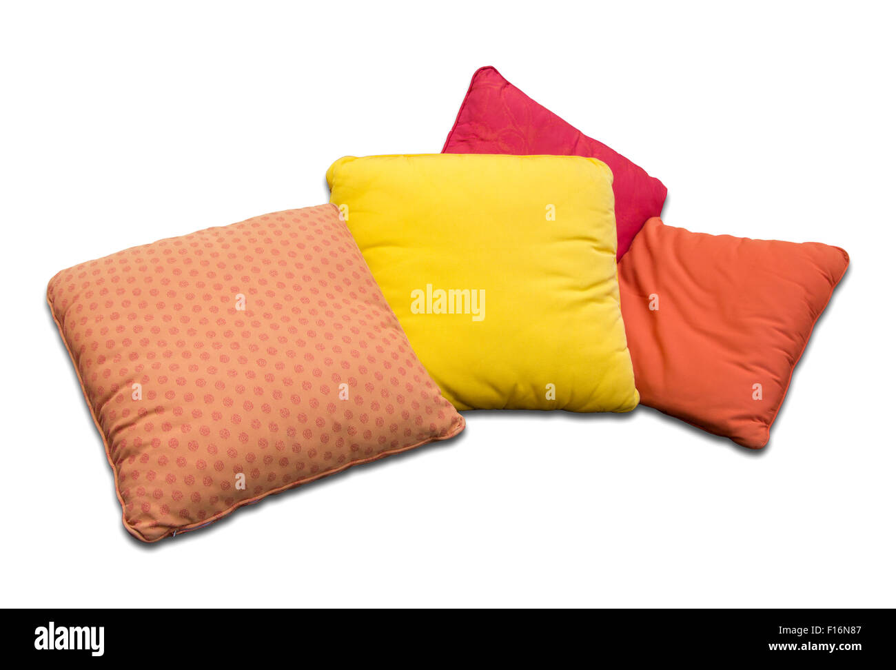 Colorful pillows isolated on white background Stock Photo