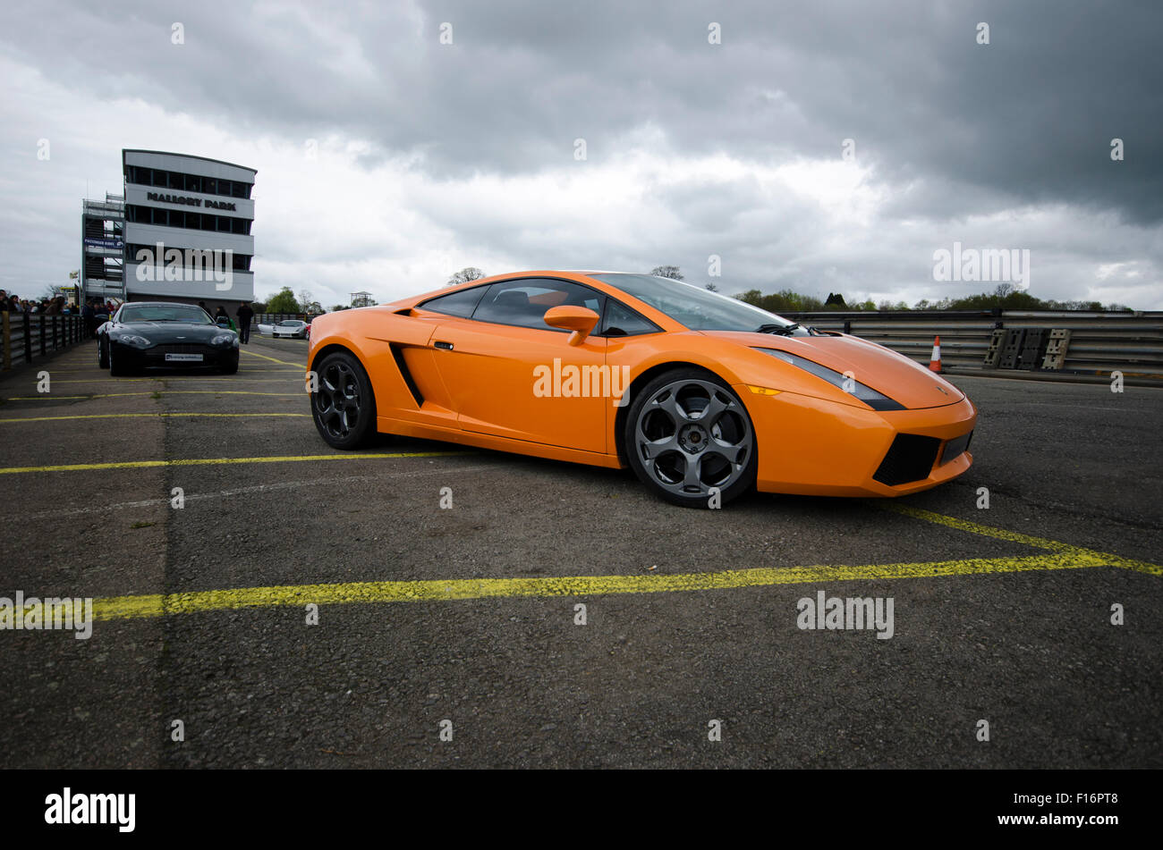 Supercars at Mallory Park racetrack. Stock Photo