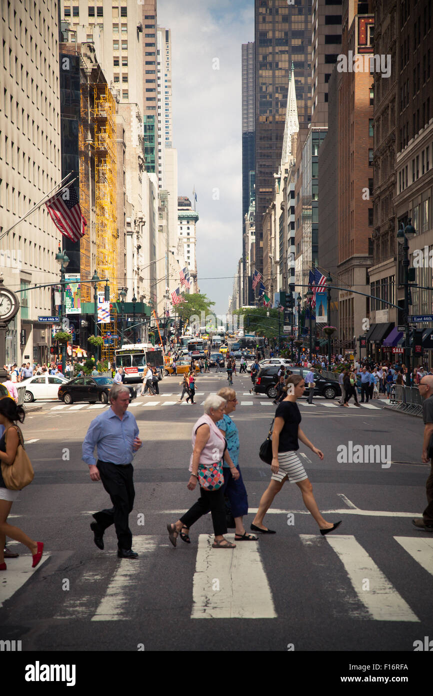 People strolling on Fifthe Avenue New York City Stock Photo