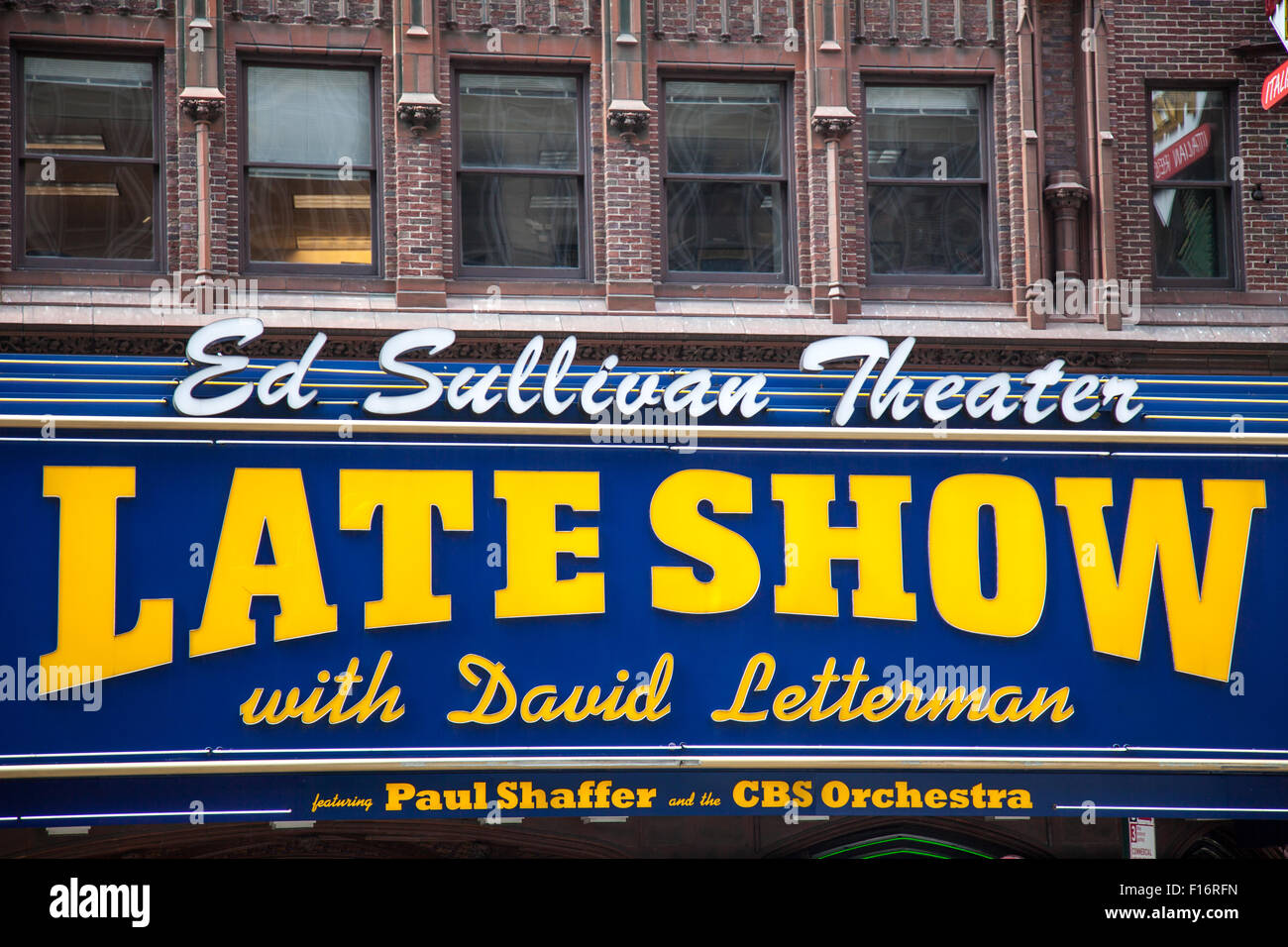 The Late Show with David Lettermann aired in the Ed Sullivan Theater NYC Stock Photo