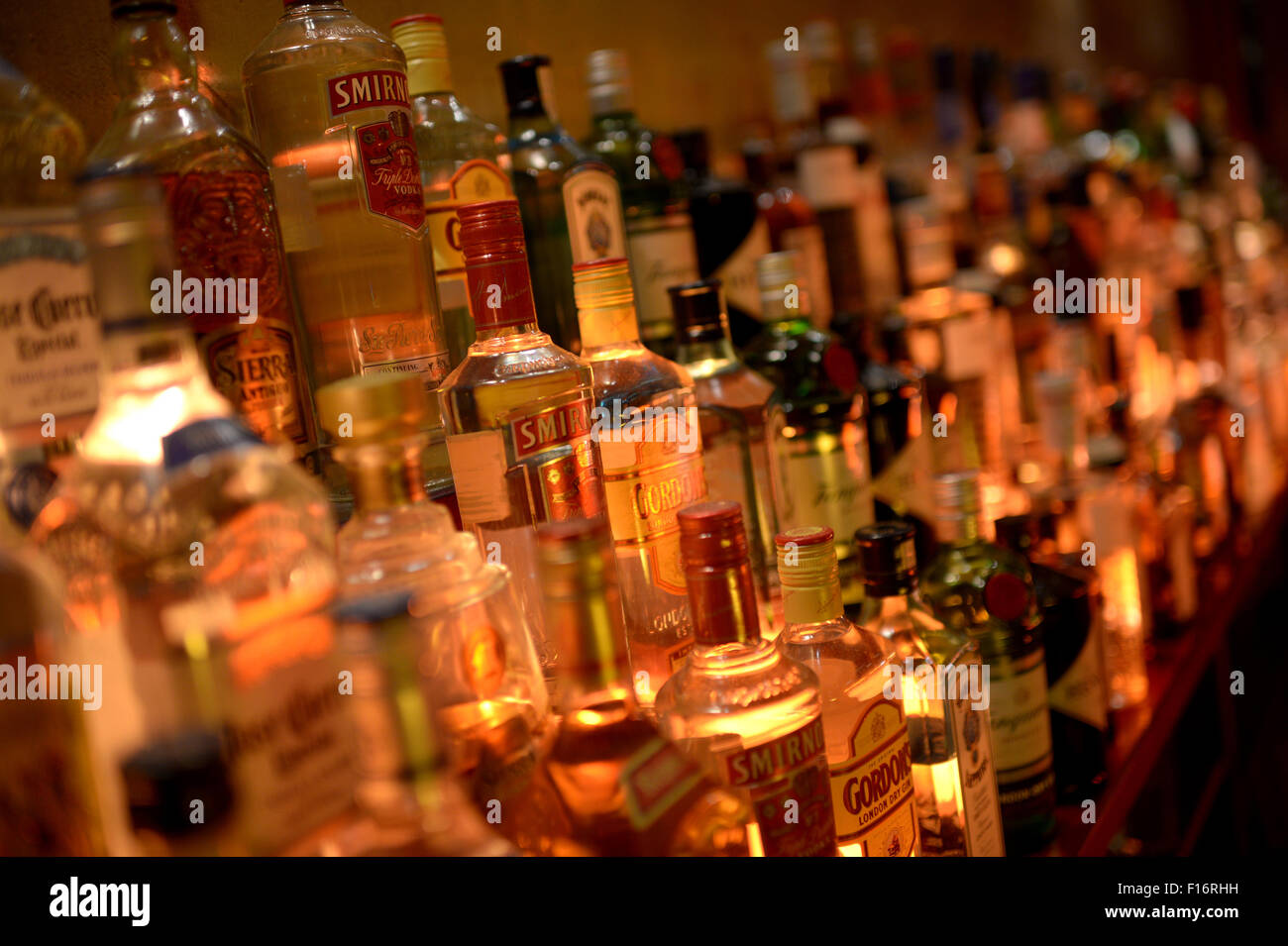 Berlin, Germany, spirits in a Berlin bar Stock Photo