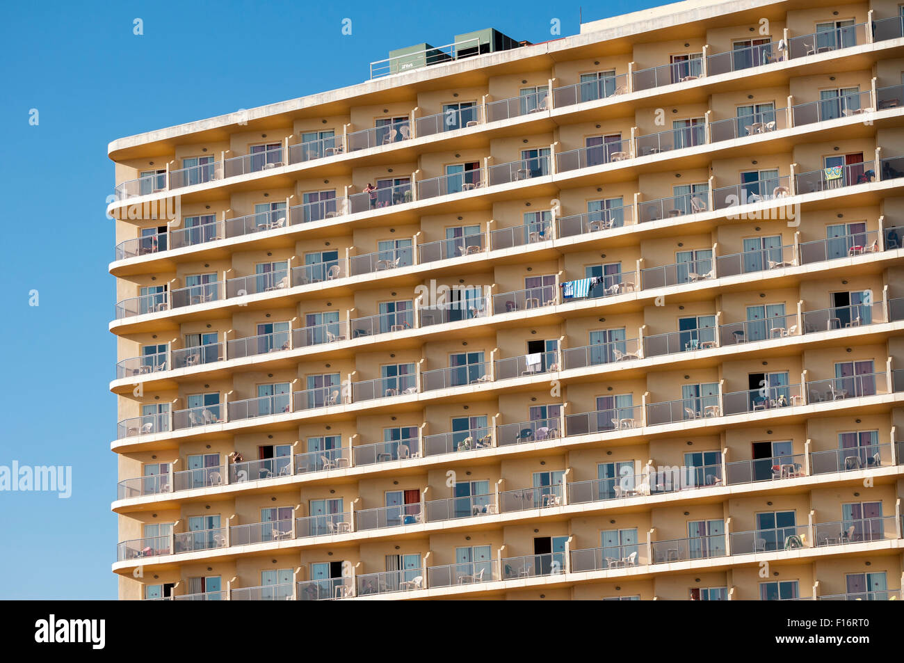 Large Hotel Development in Torremolinos, Costa del Sol, Spain Stock Photo