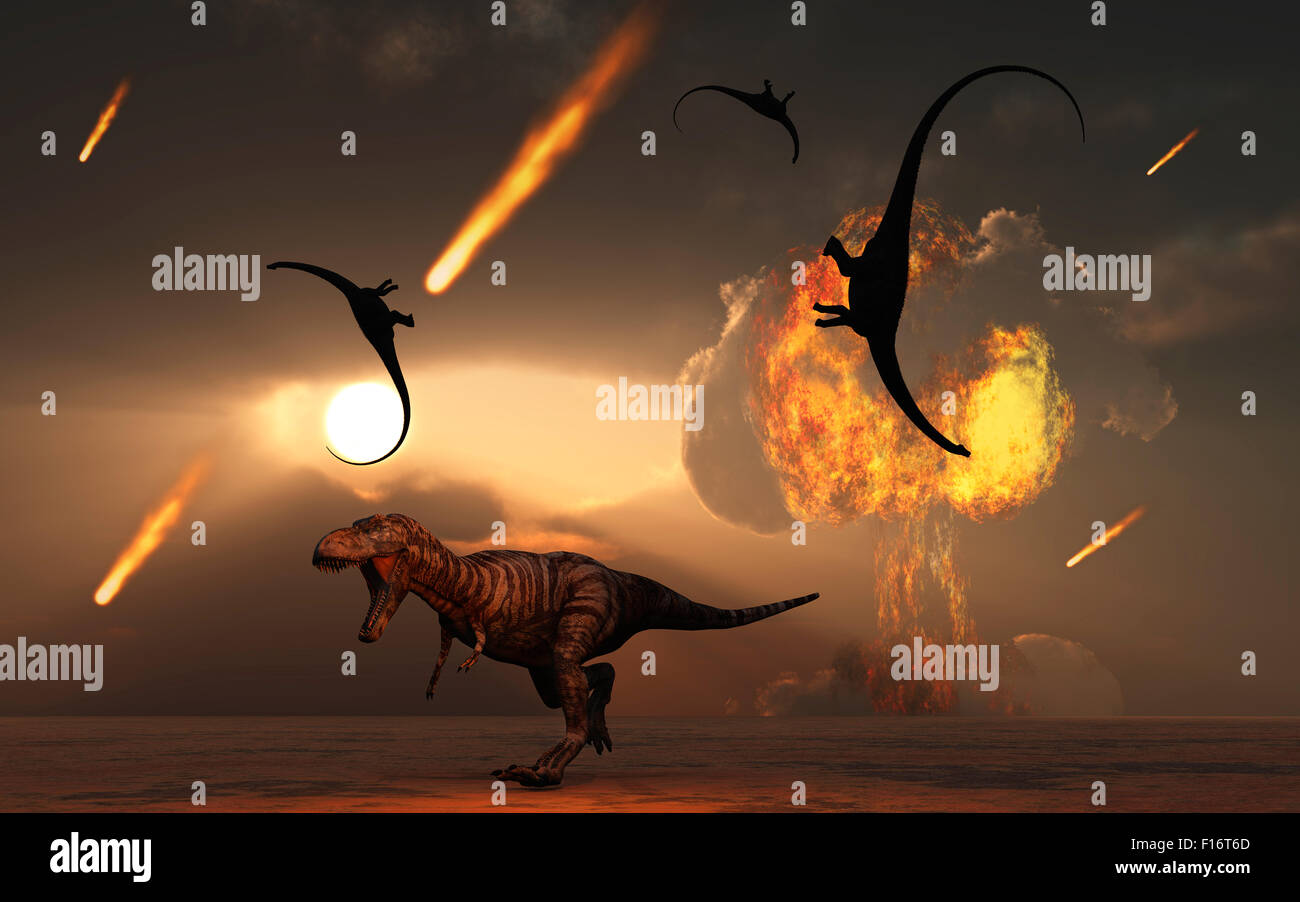 Death Of The Dinosaurs. Stock Photo