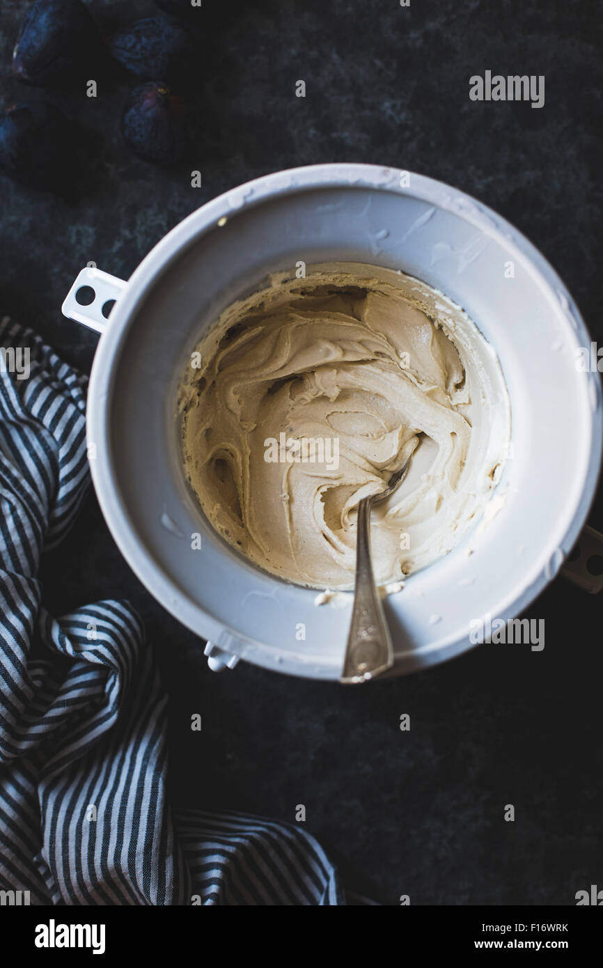 The ice cream mix. Ingredients for fig swirl ice cream Stock Photo Alamy