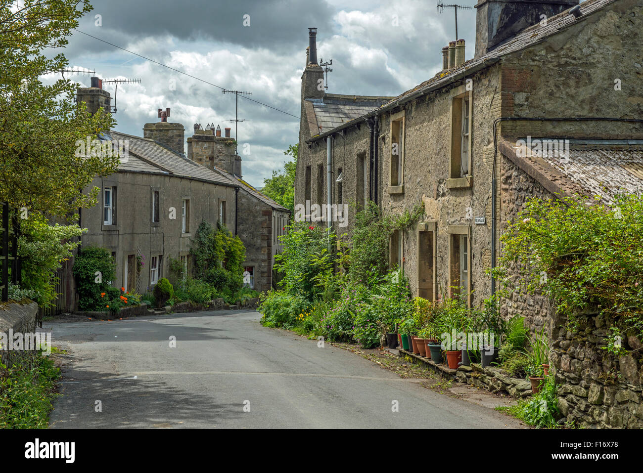 Gildersbank, a small area of Clapham village in the Yorkshire Dales National Park Yorkshire Stock Photo