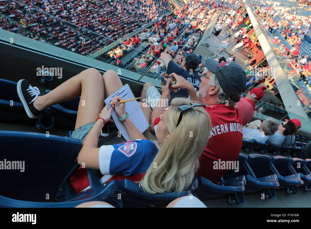 Scoring a baseball game Stock Photo