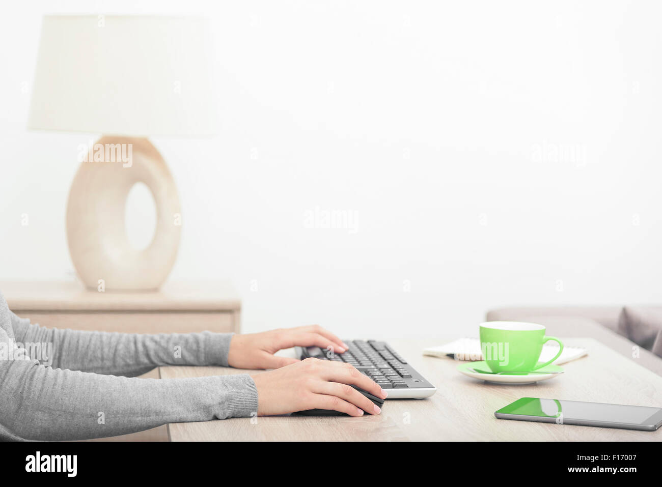 Woman's hands on a keyboard. Stock Photo