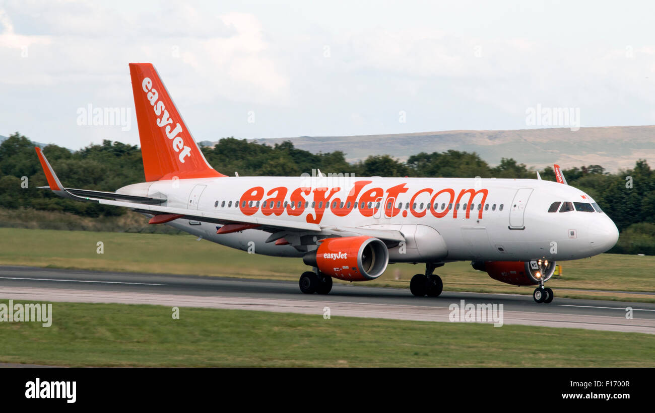 easyJet aircraft Manchester Airport Stock Photo