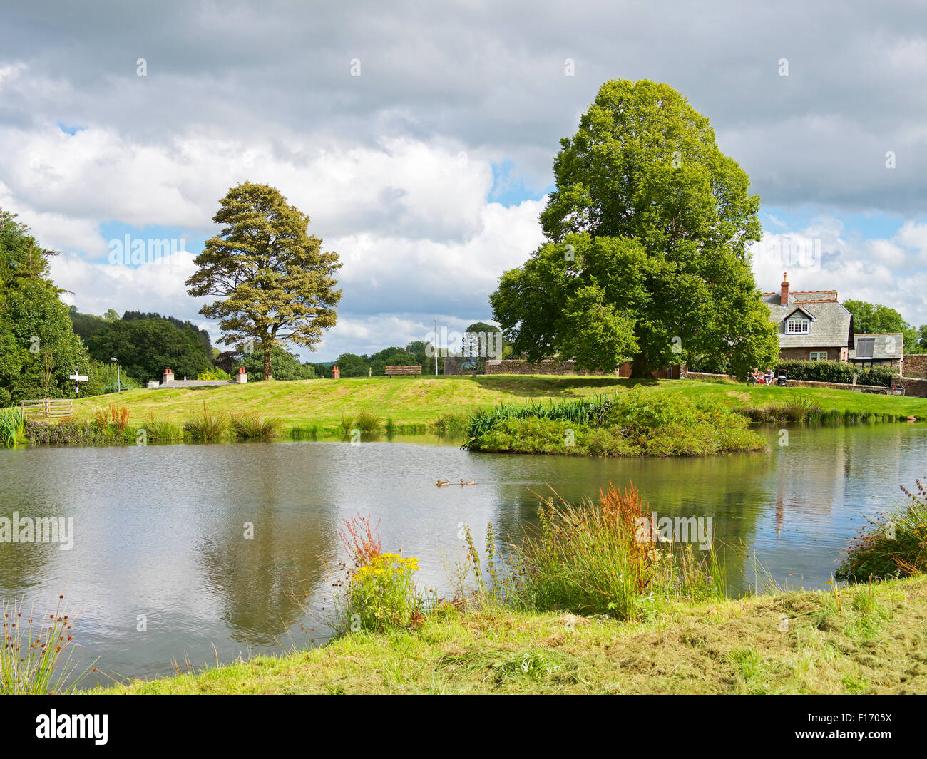 Village pond, Caldbeck, Cumbria, England UK Stock Photo