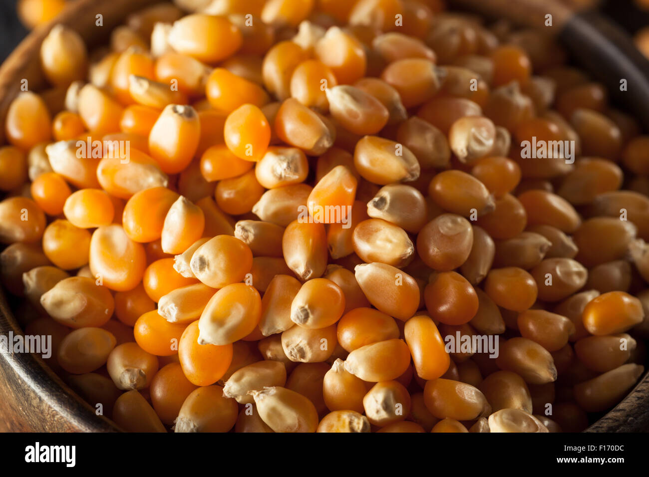 Raw Organic Yellow Popcorn in a Bowl Stock Photo Alamy