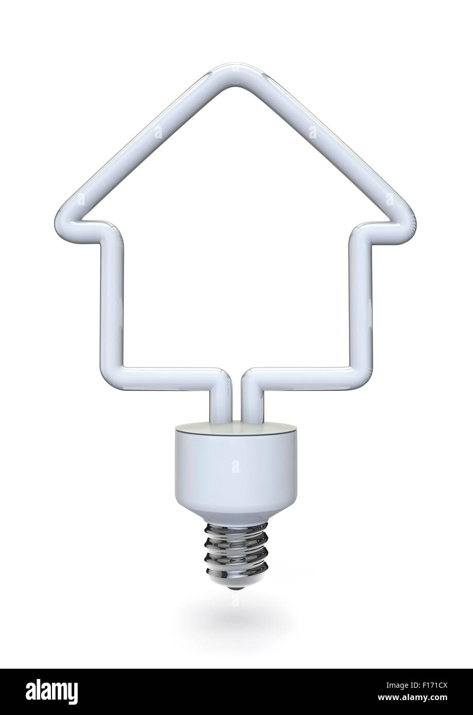 Energy bulb house / 3D render of house shaped energy bulb Stock Photo