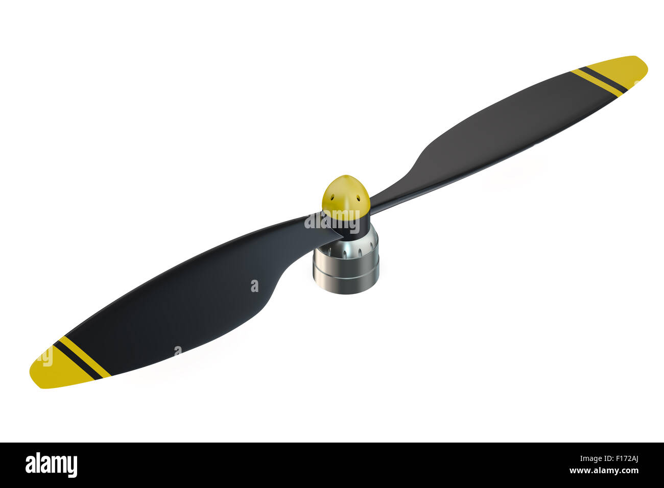 Airplane propeller with 2 blades isolated on white background Stock