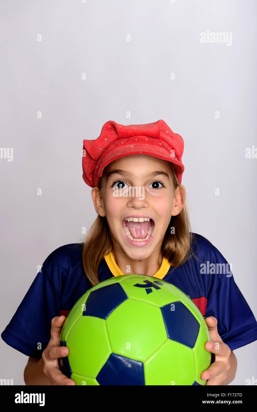football, handball, girl, joy, emotion, player, soccer, Stock Photo