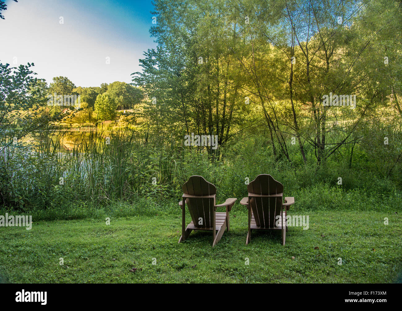 Chairs lake view hi-res stock photography and images - Alamy