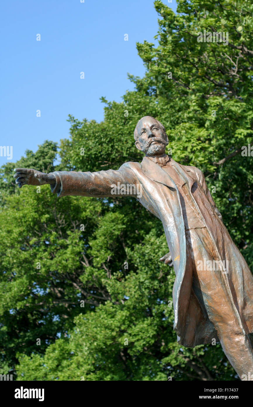 William Smith Clark statue with trees and sky background Stock Photo