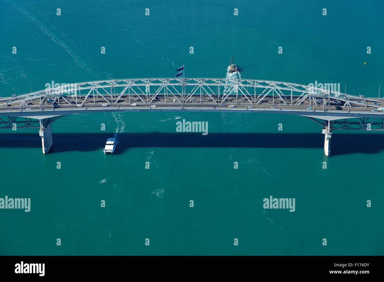 Auckland Harbour Bridge, and Waitemata Harbour, Auckland, North Island