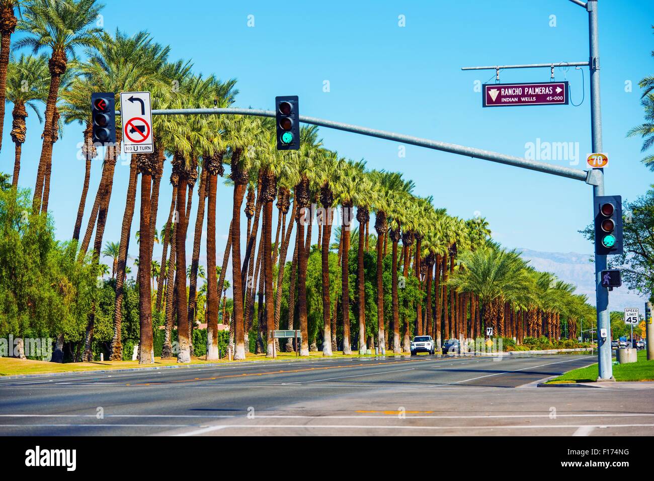Indian Wells California Highway 111. City of Indian Wells, California, United States. Stock Photo