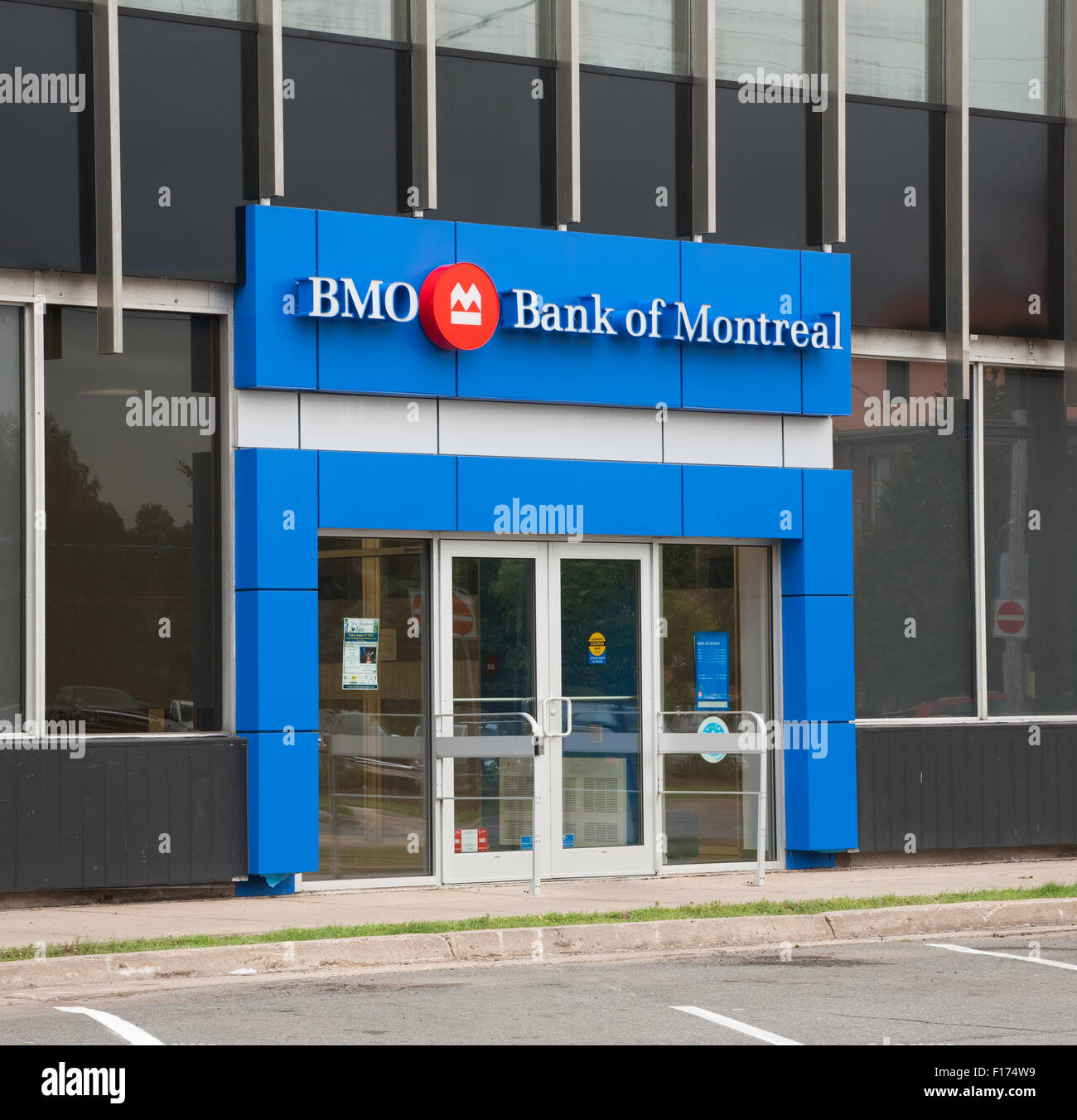TRURO, CANADA - AUGUST 09, 2015: Bank of Montreal entrance. Stock Photo