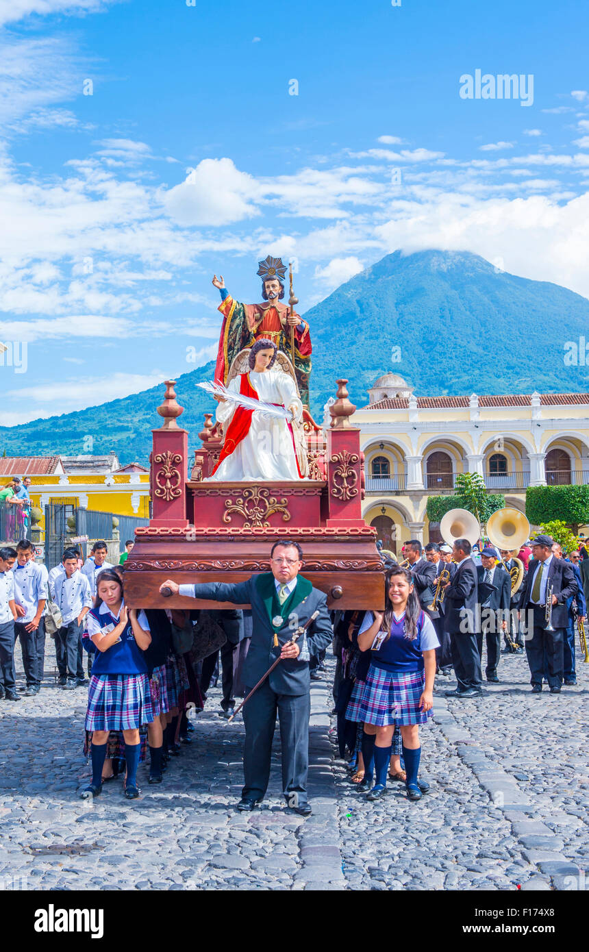 The Patron Saint of Antigua annual procession in Antigua Guatemala Stock Photo