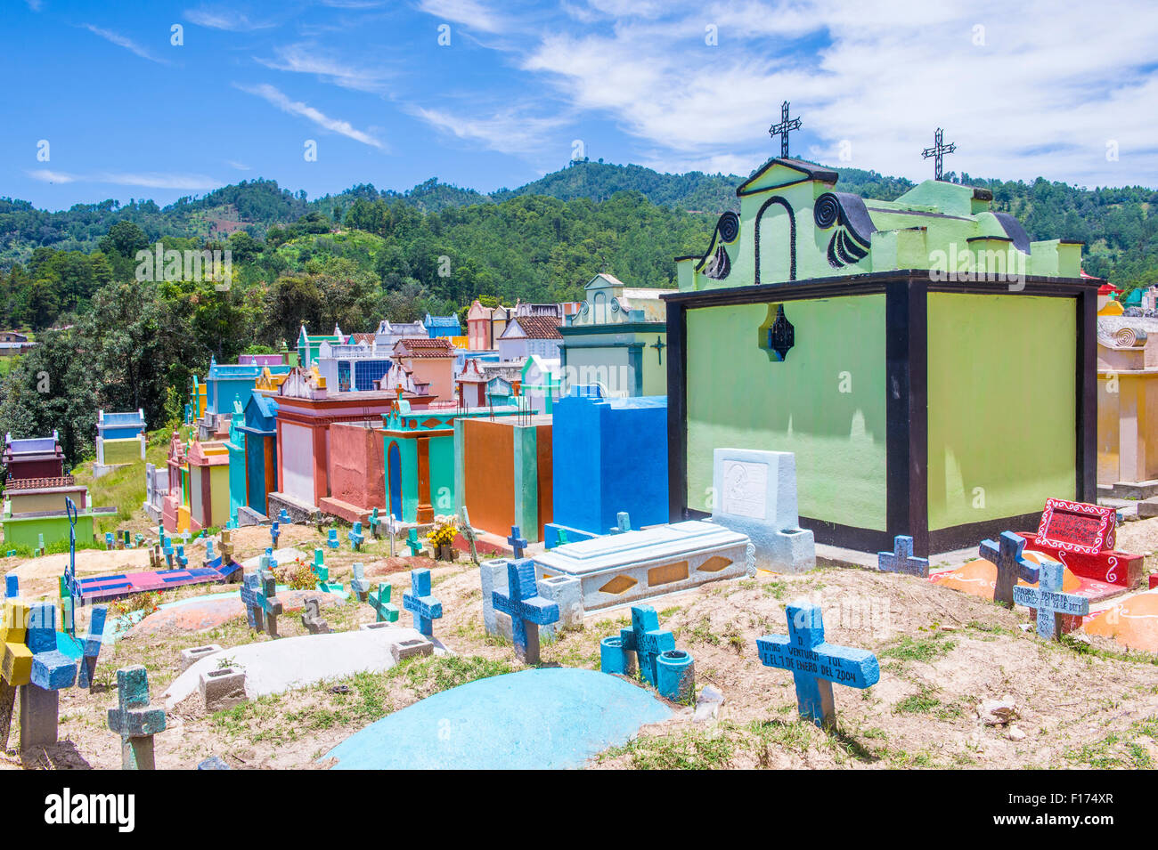 Colorful Cemetery in Chichicastenango Guatemala Stock Photo