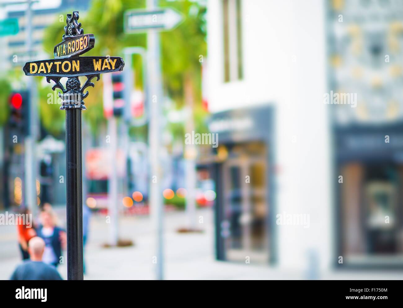 Rodeo Drive and Dayton Way Intersection. Famous Beverly Hills Shopping
