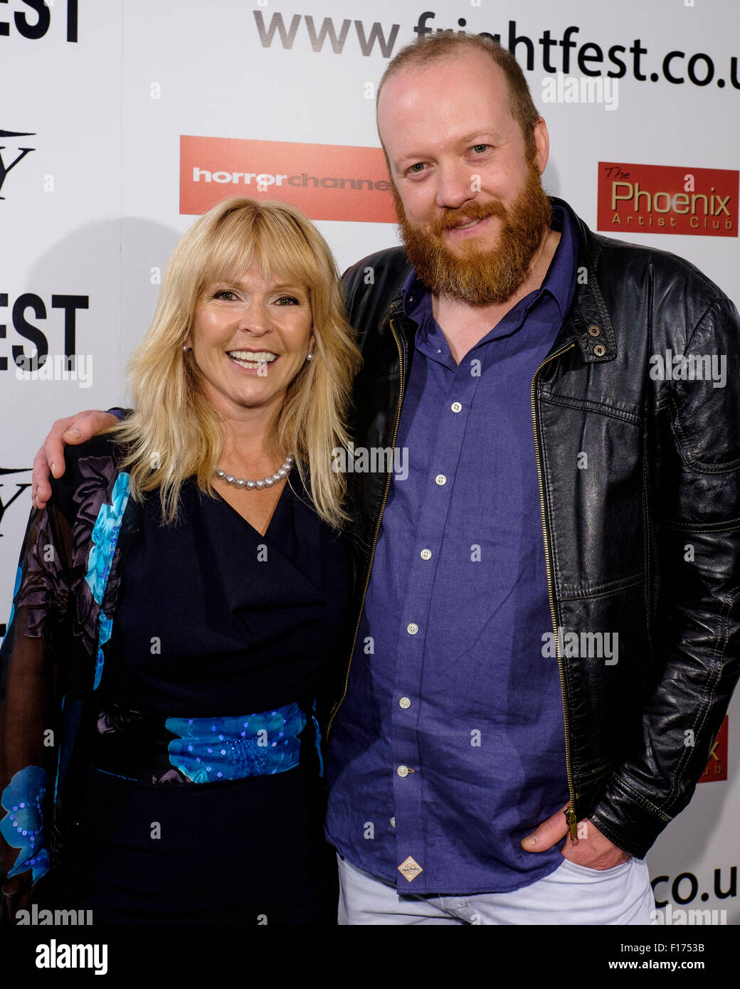Toyah Wilcox & Steve Oram attends the Frightfest 2015 on 28/08/2015 at The VUE West End, London. Toyah & Steve were attending the World Premiere of Aaaaaaaah!. Picture by Julie Edwards Stock Photo
