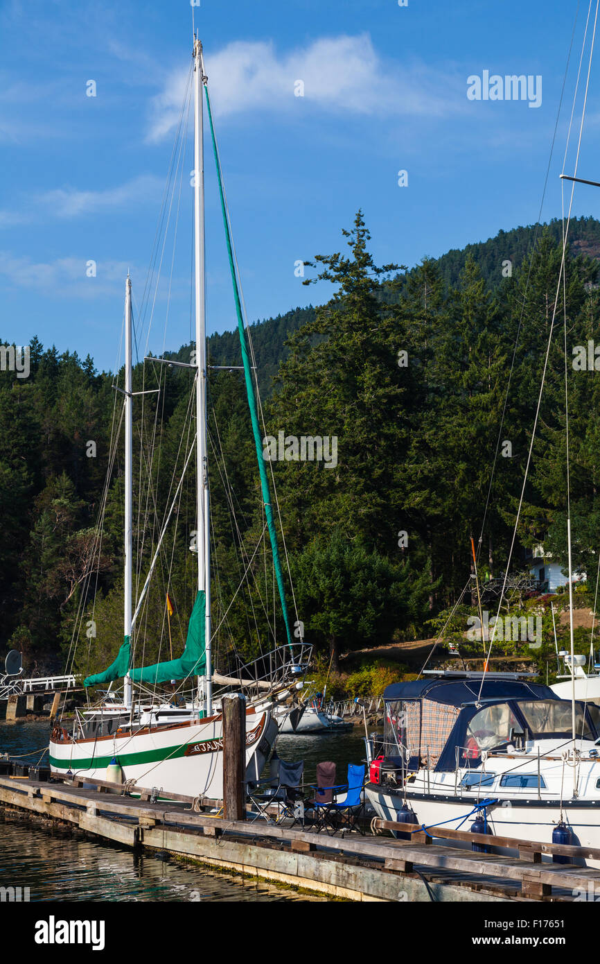 Marina and boats in Madeira Park on the Sunshine Coast, British