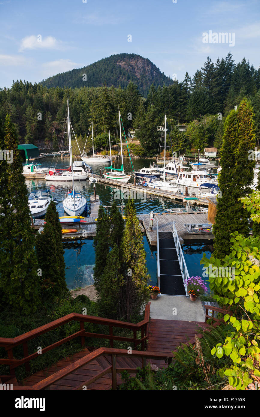 Marina and boats in Madeira Park on the Sunshine Coast, British