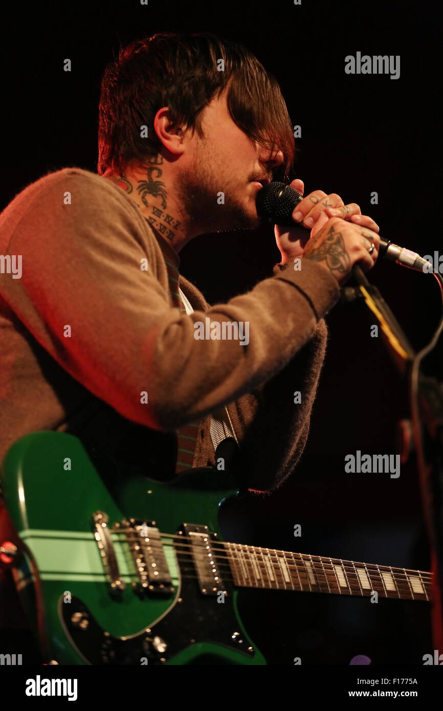 Leeds, Yorkshire, UK. 28th August, 2015. Former My Chemical Romance guitarist Frank Iero performs with Frnkiero Andthe Cellabration live on the Lock Up Stage at Leeds Festival, 2015 Credit:  Simon Newbury/Alamy Live News Stock Photo