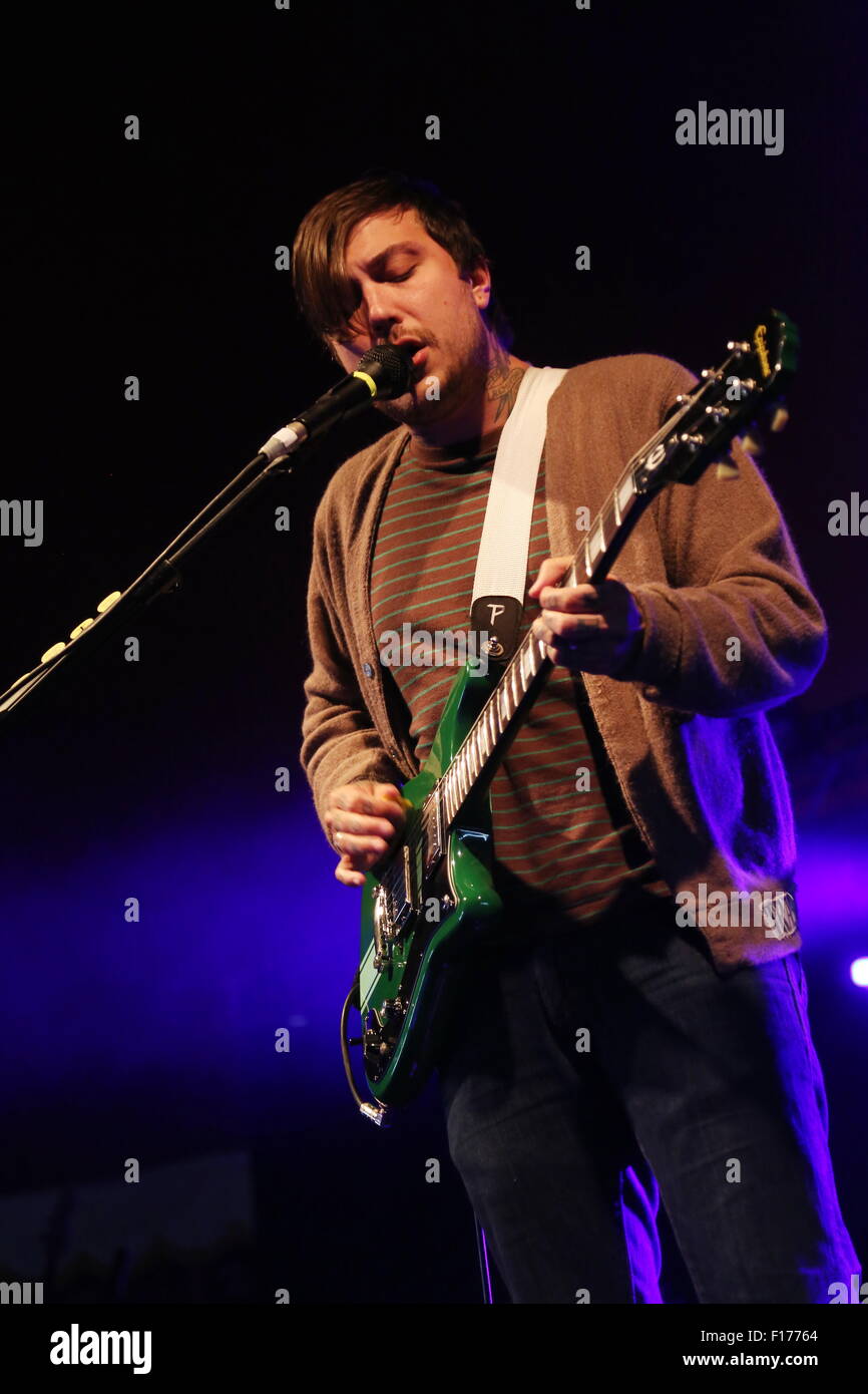 Leeds, Yorkshire, UK. 28th August, 2015. Former My Chemical Romance guitarist Frank Iero performs with Frnkiero Andthe Cellabration live on the Lock Up Stage at Leeds Festival, 2015 Credit:  Simon Newbury/Alamy Live News Stock Photo