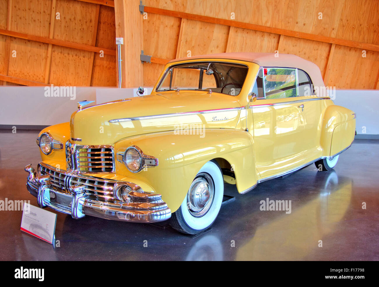 1947 Lincoln.   On display at the American Car Museum, Tacoma, Washington.    8 July, 2012 Stock Photo