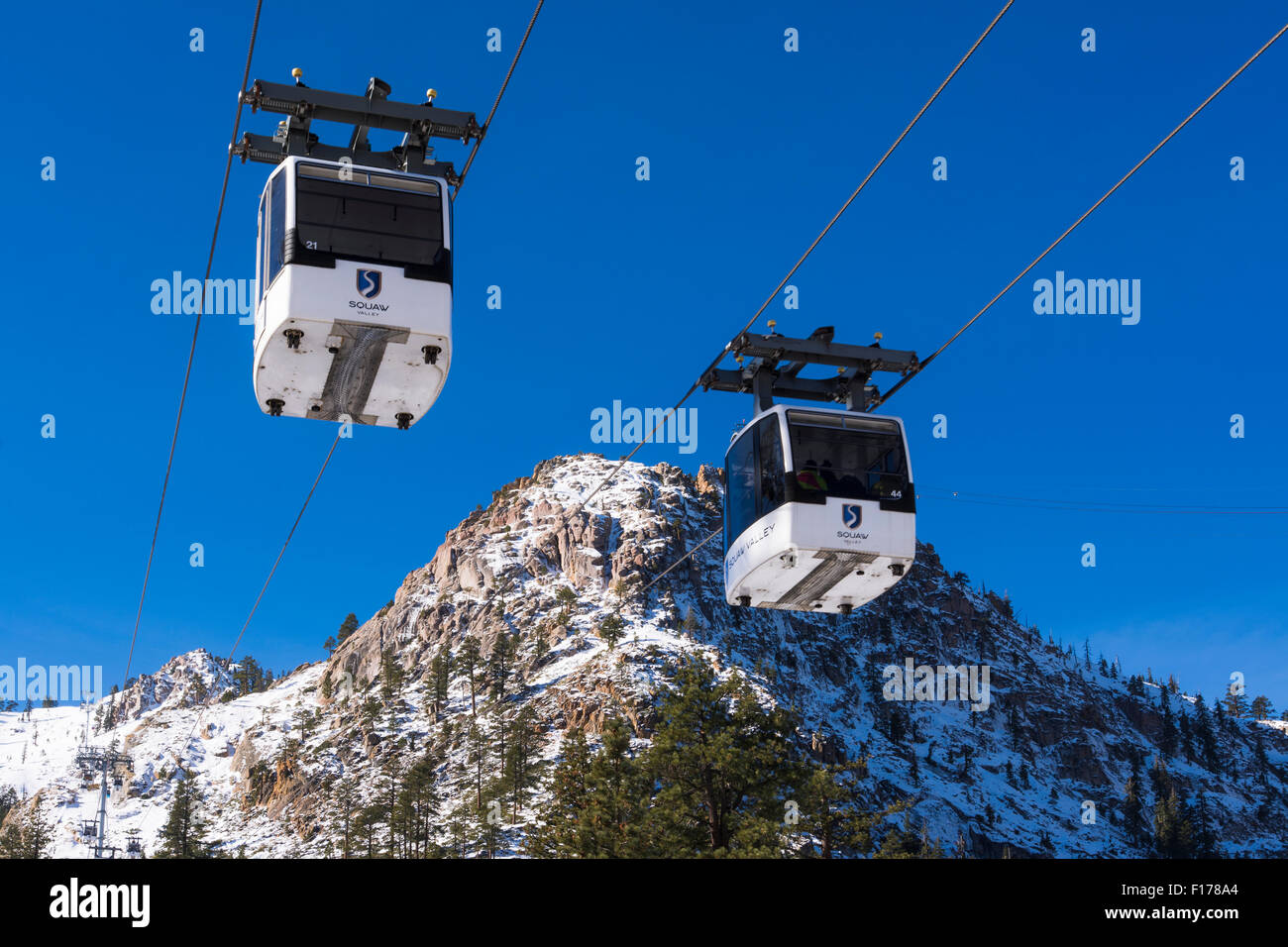 Gondola at the village, Squaw Valley resort, Lake Tahoe, California Stock Photo Alamy