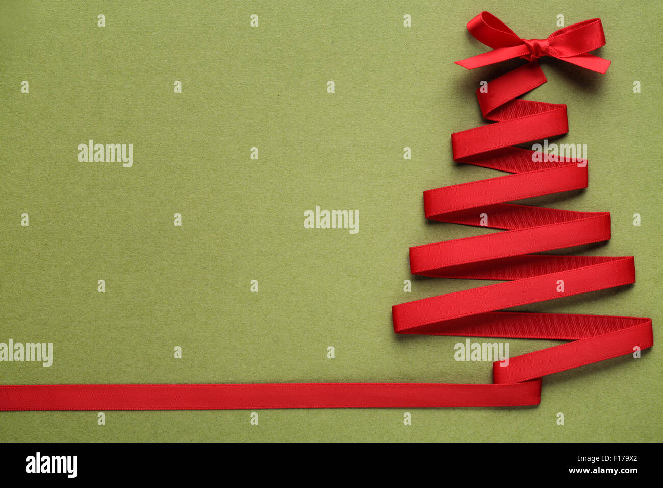 Christmas tree made from ribbon Stock Photo