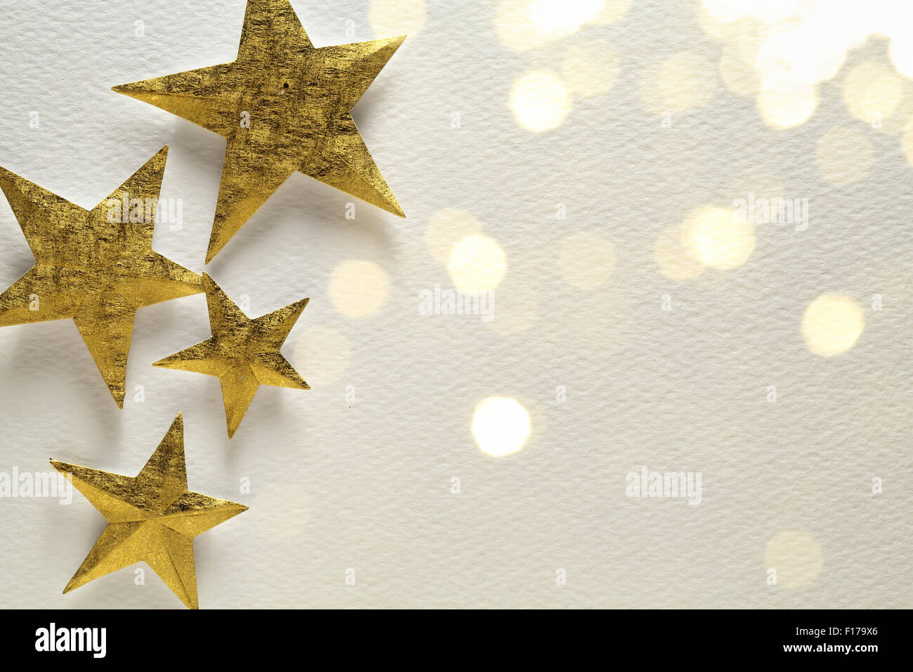 Golden star on festive background Stock Photo